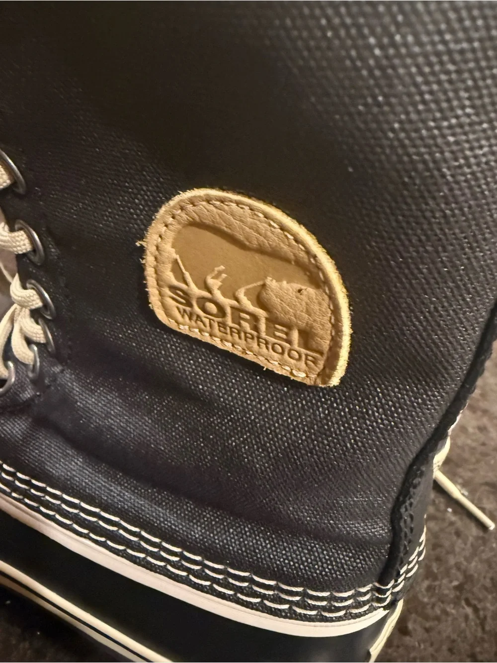 Brown Sorel Rubber Canvas Boots